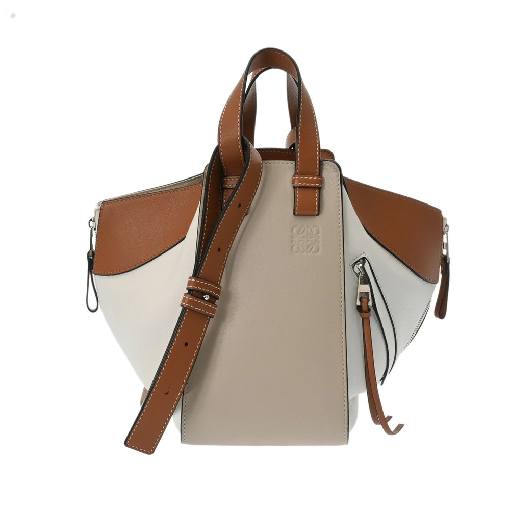 LOEWE Hammock White Brown Gray Leather Bag
